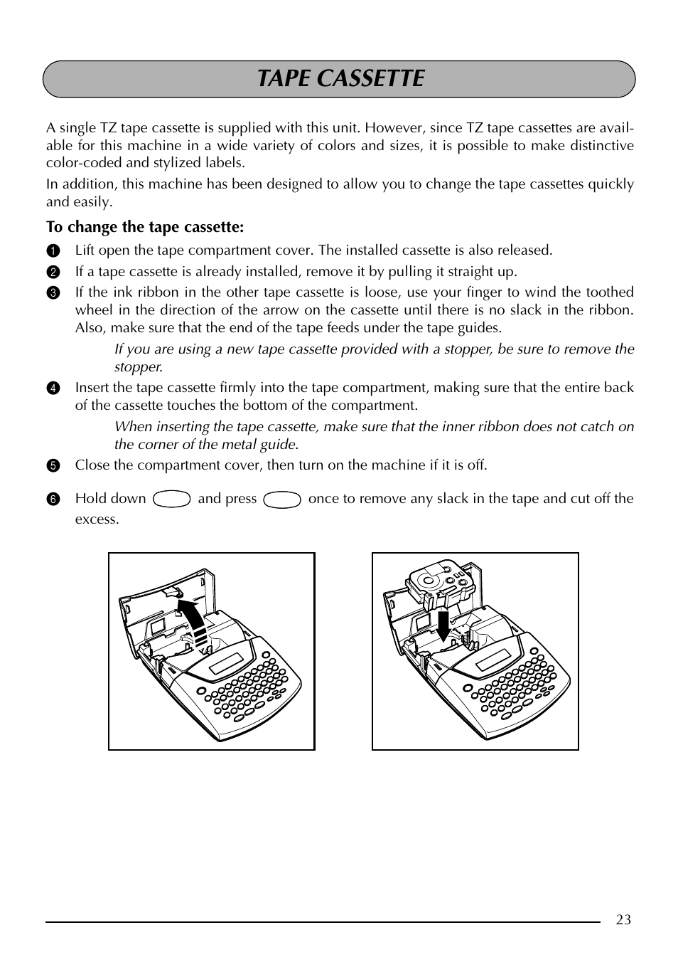 Tape cassette | Brother PT-2410 User Manual | Page 27 / 202