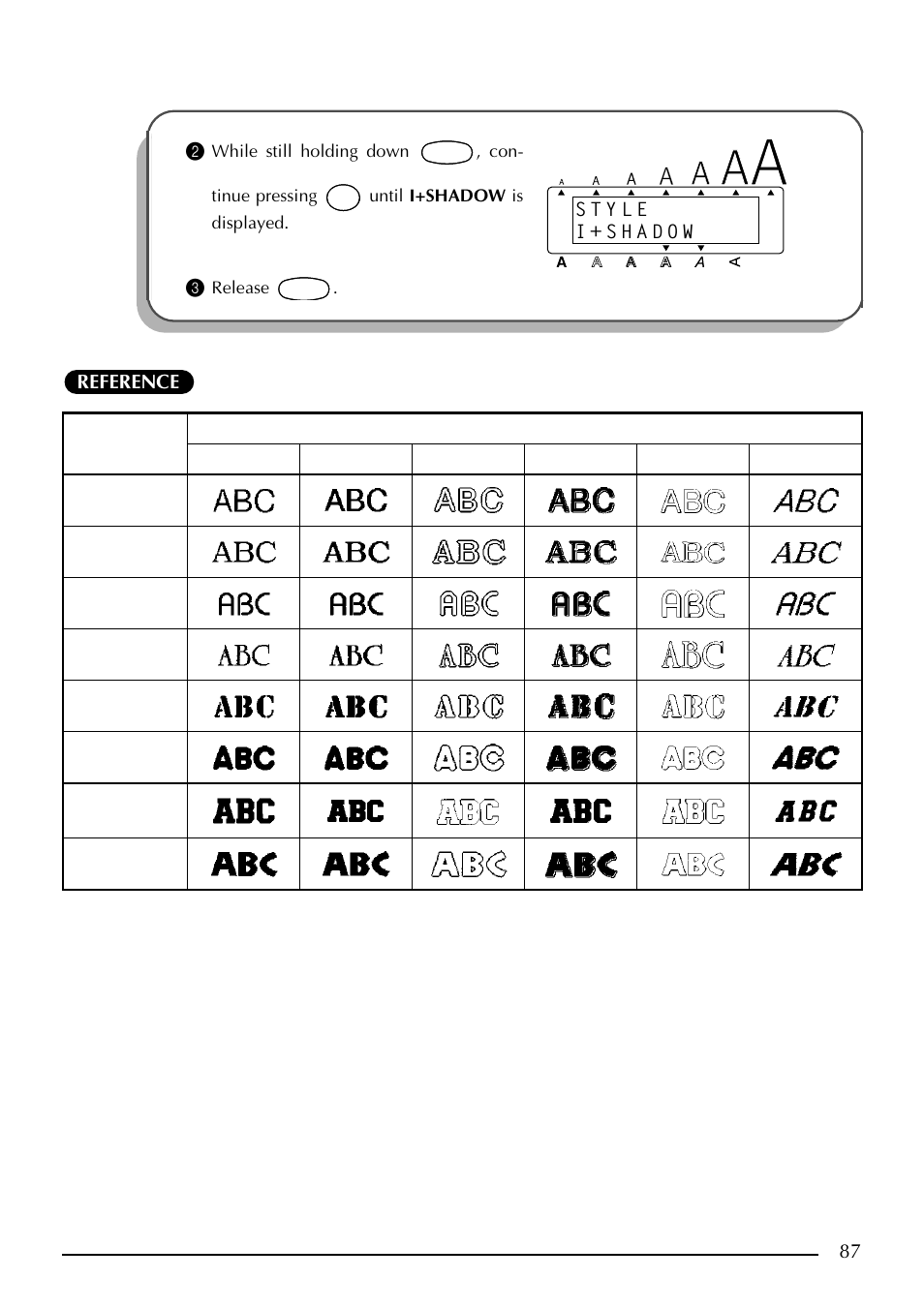 87 reference 2 | Brother PT-2410 User Manual | Page 91 / 202