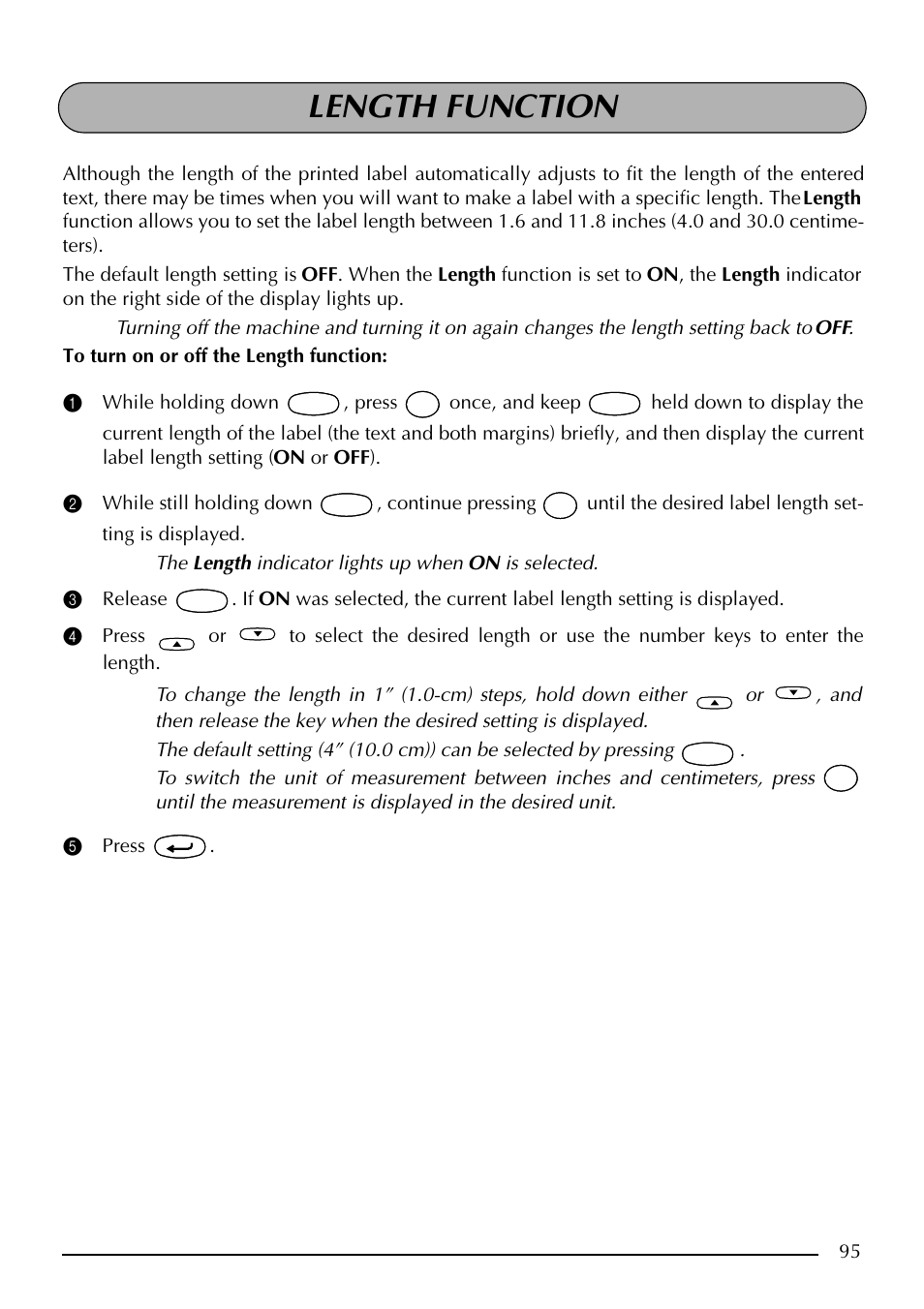 Length function | Brother PT-2410 User Manual | Page 99 / 202