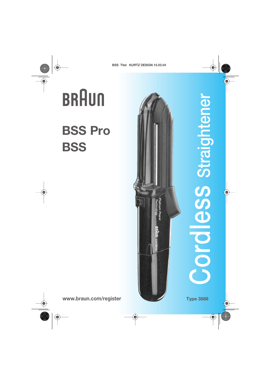 Braun BSS Cordless Straightener User Manual | 51 pages