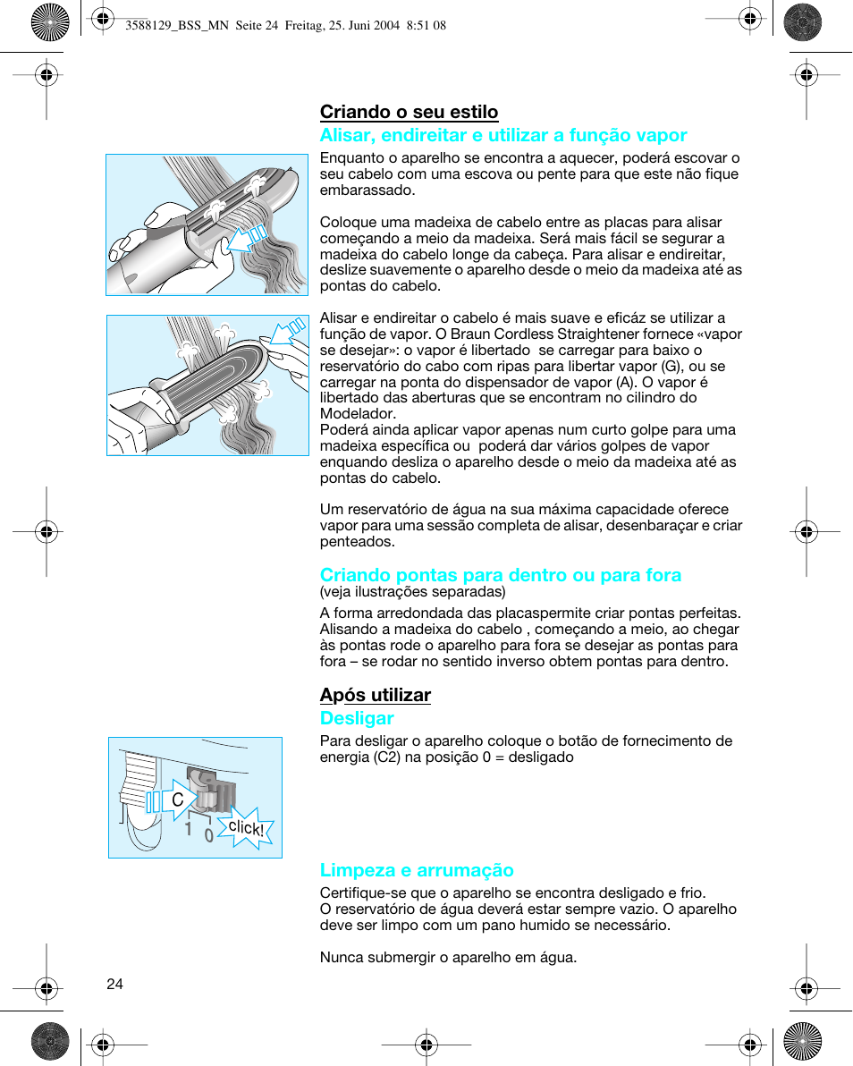 Braun BSS Cordless Straightener User Manual | Page 22 / 51