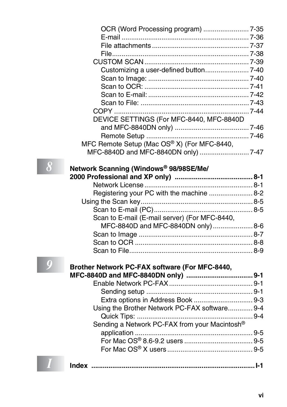 Brother DCP-8040 User Manual | Page 7 / 178