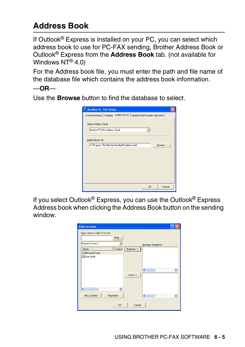 Address book, Address book -5 | Brother DCP-8040 User Manual | Page 99 / 178