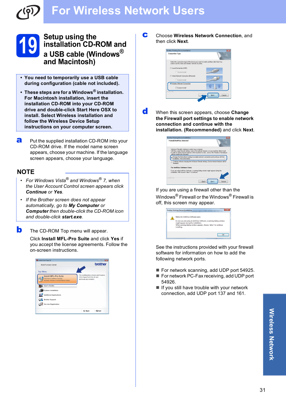 For wireless network users, And macintosh) | Brother MFC-J4310DW User Manual | Page 31 / 46