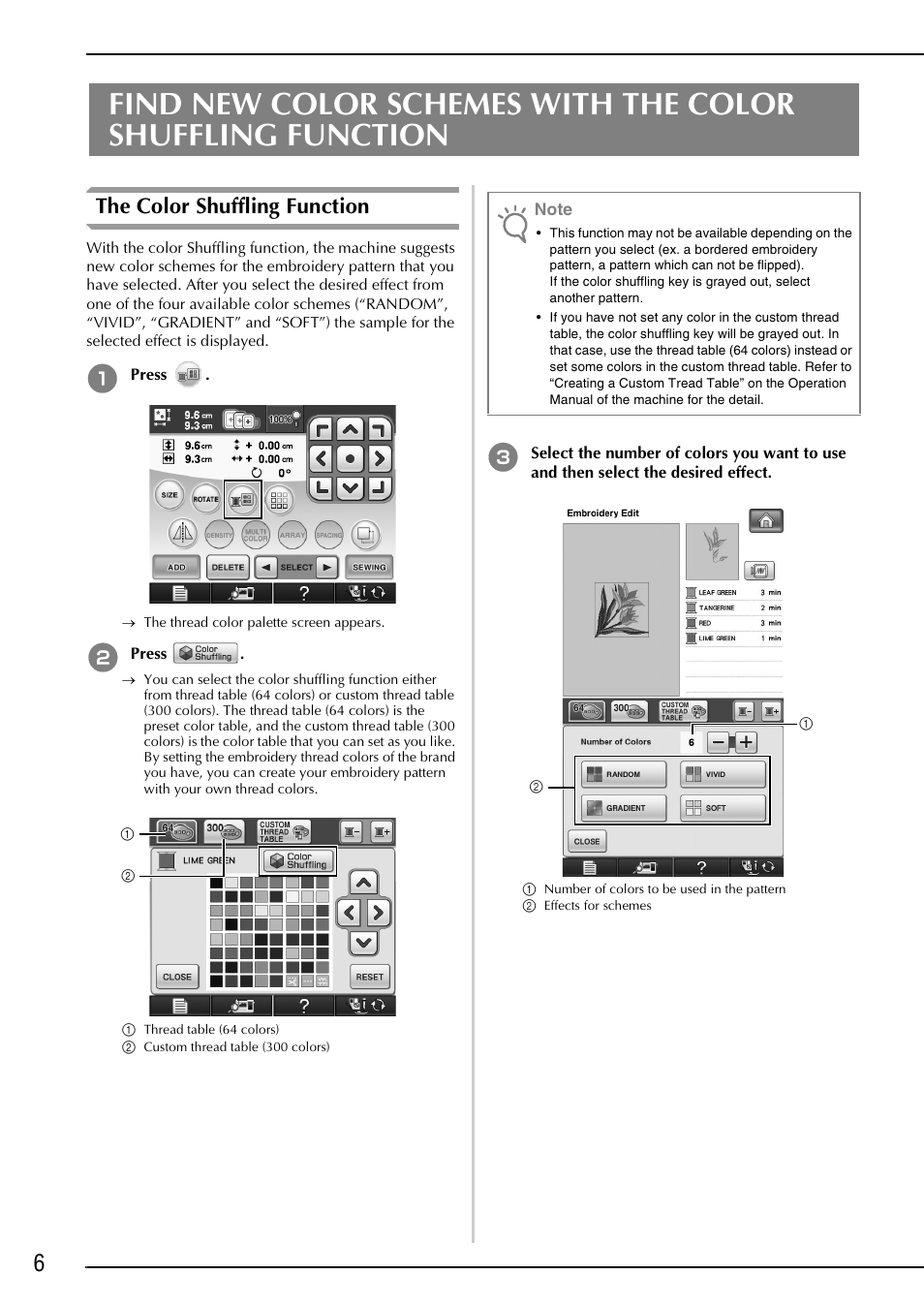 The color shuffling function | Brother Innov-is 6000D User Manual | Page 7 / 21