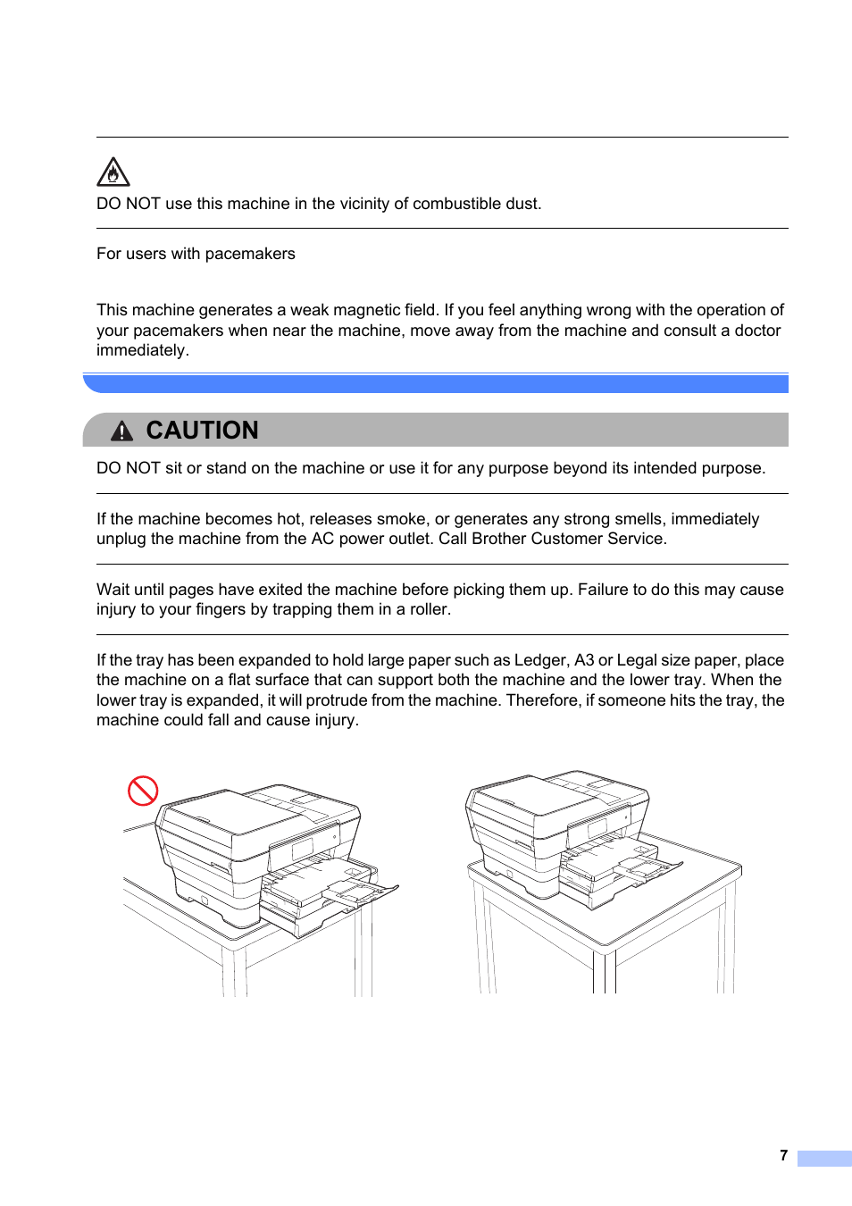Caution | Brother MFC-J6520DW User Manual | Page 7 / 20