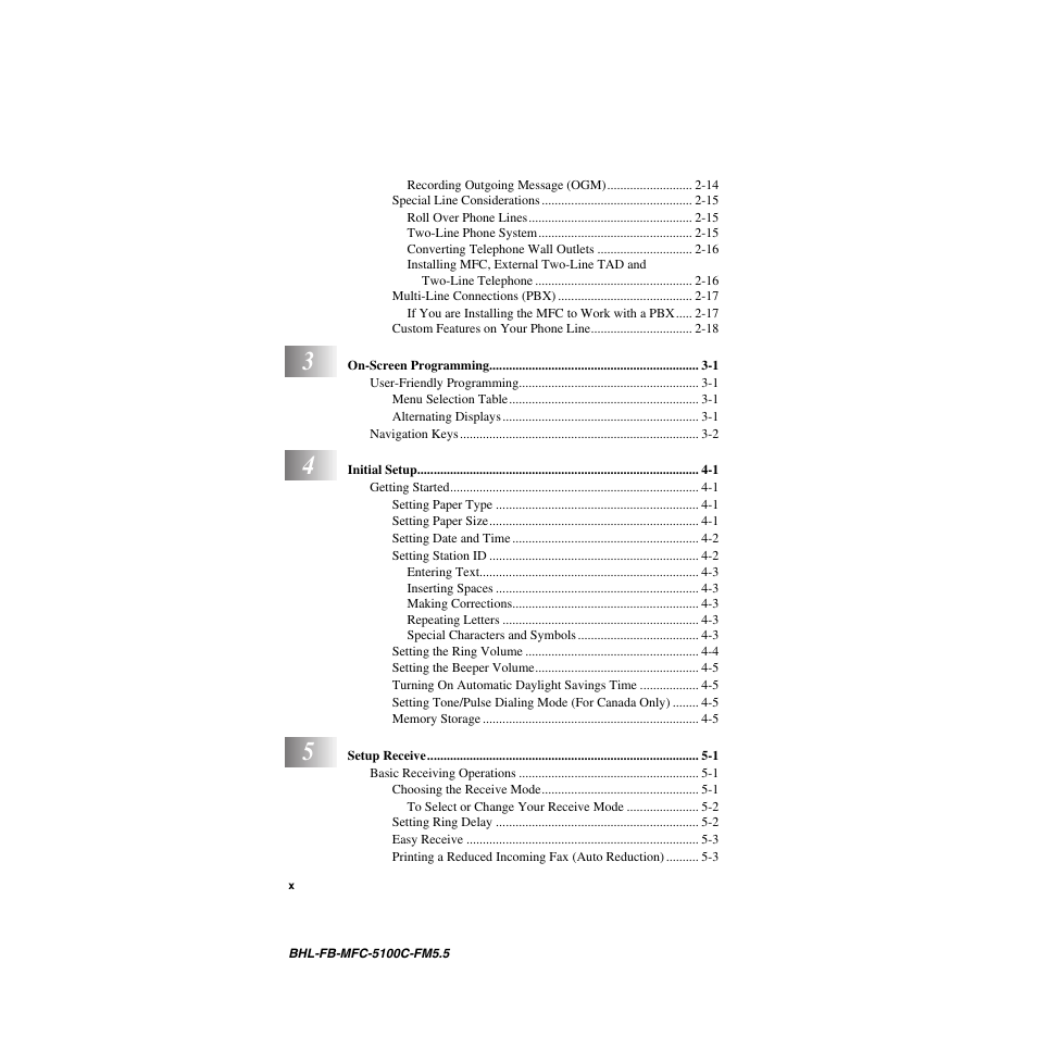Brother MFC-5100C User Manual | Page 12 / 213