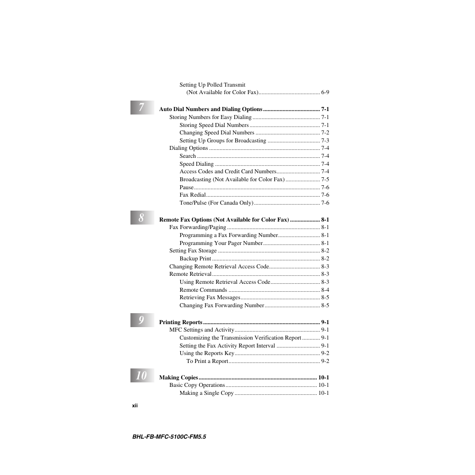 Brother MFC-5100C User Manual | Page 14 / 213