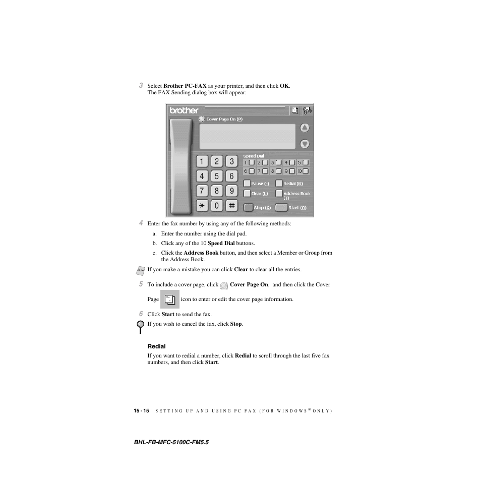 Redial, Redial -15 | Brother MFC-5100C User Manual | Page 157 / 213