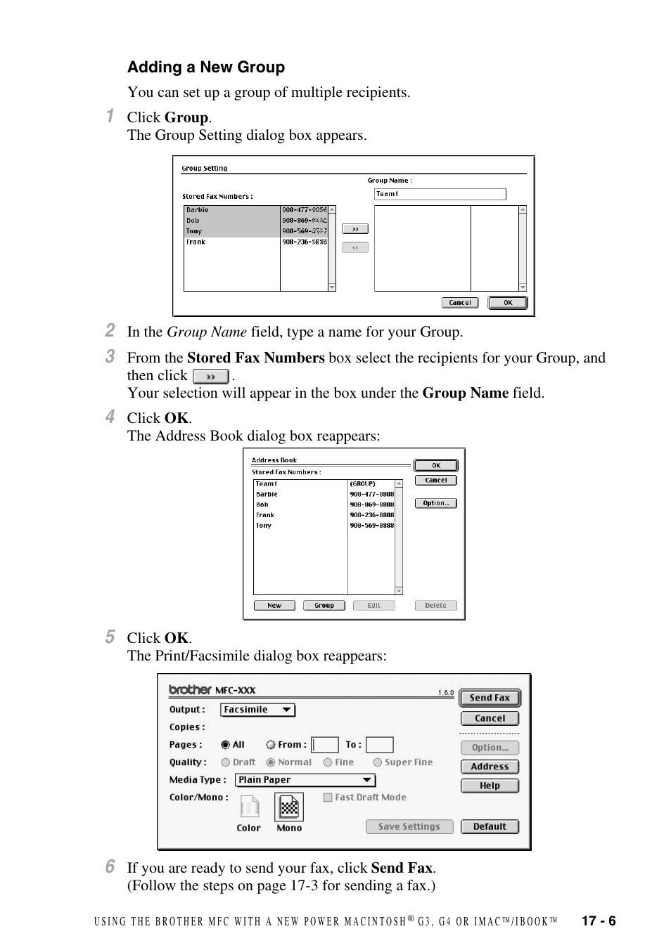 Adding a new group, Adding a new group -6 | Brother MFC-5100C User Manual | Page 166 / 213