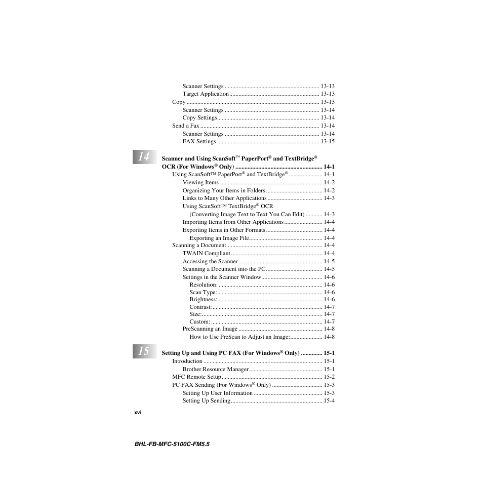 Brother MFC-5100C User Manual | Page 18 / 213