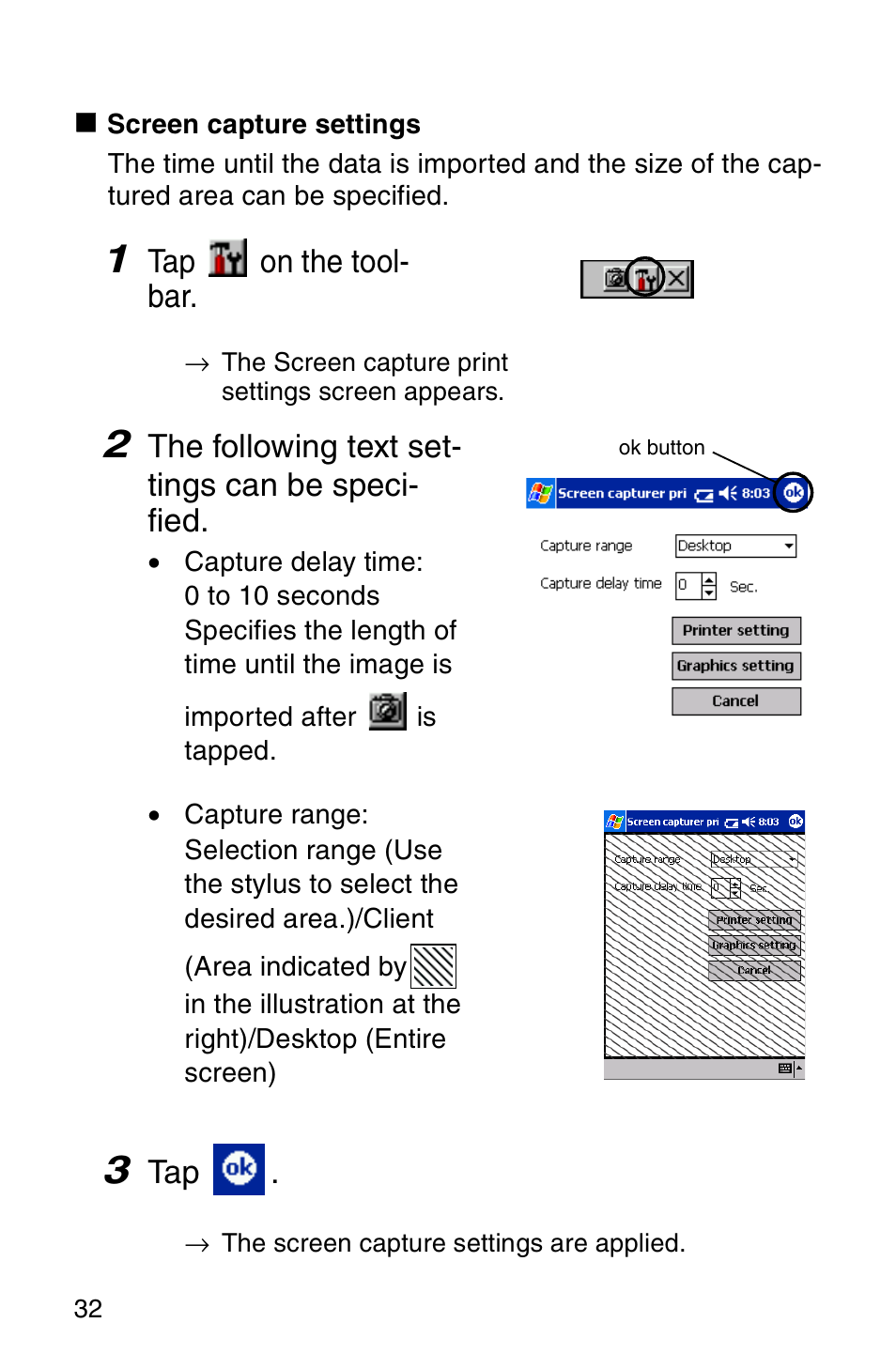 Tap on the tool- bar, The following text set- tings can be speci- fied | Brother MW-120 User Manual | Page 34 / 75