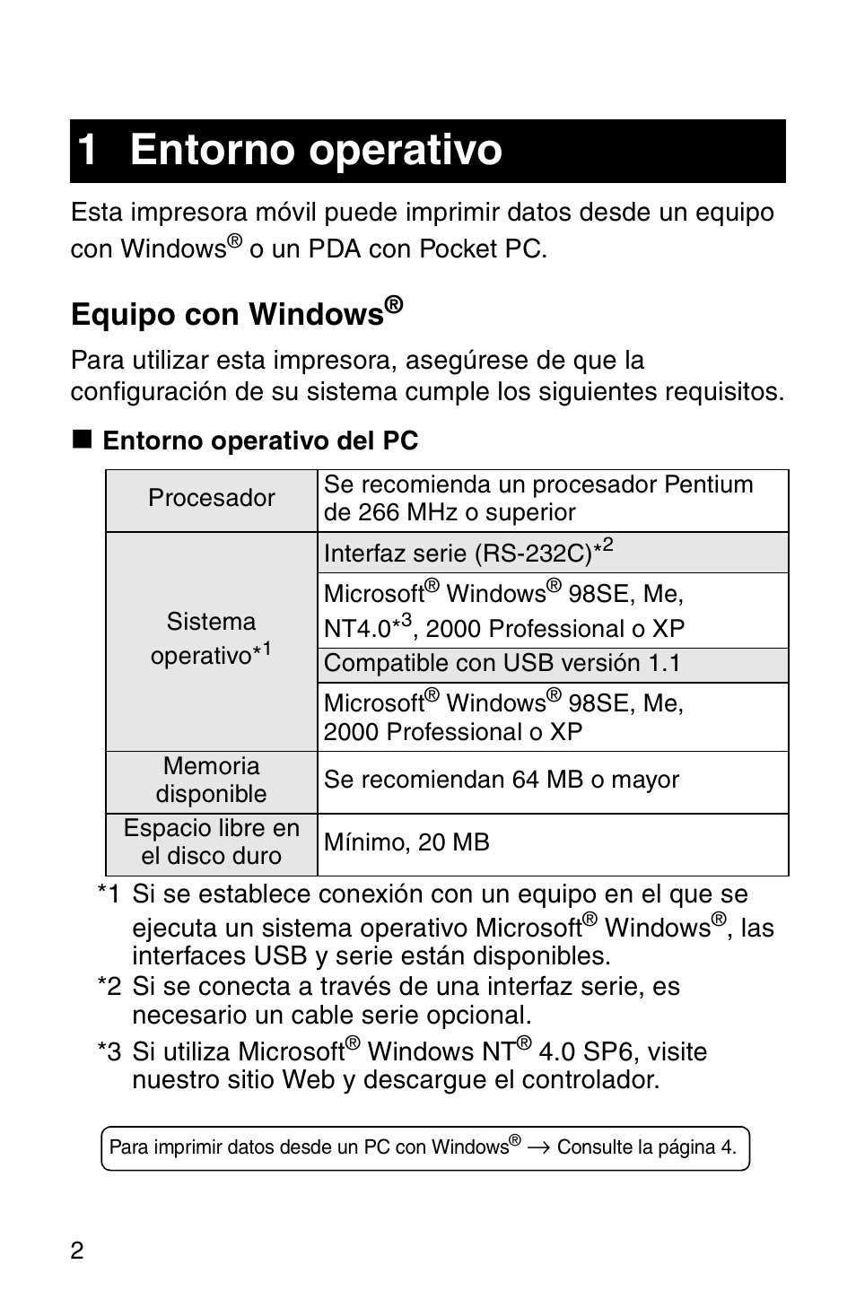 1 entorno operativo, Equipo con windows | Brother MW-120 User Manual | Page 41 / 75