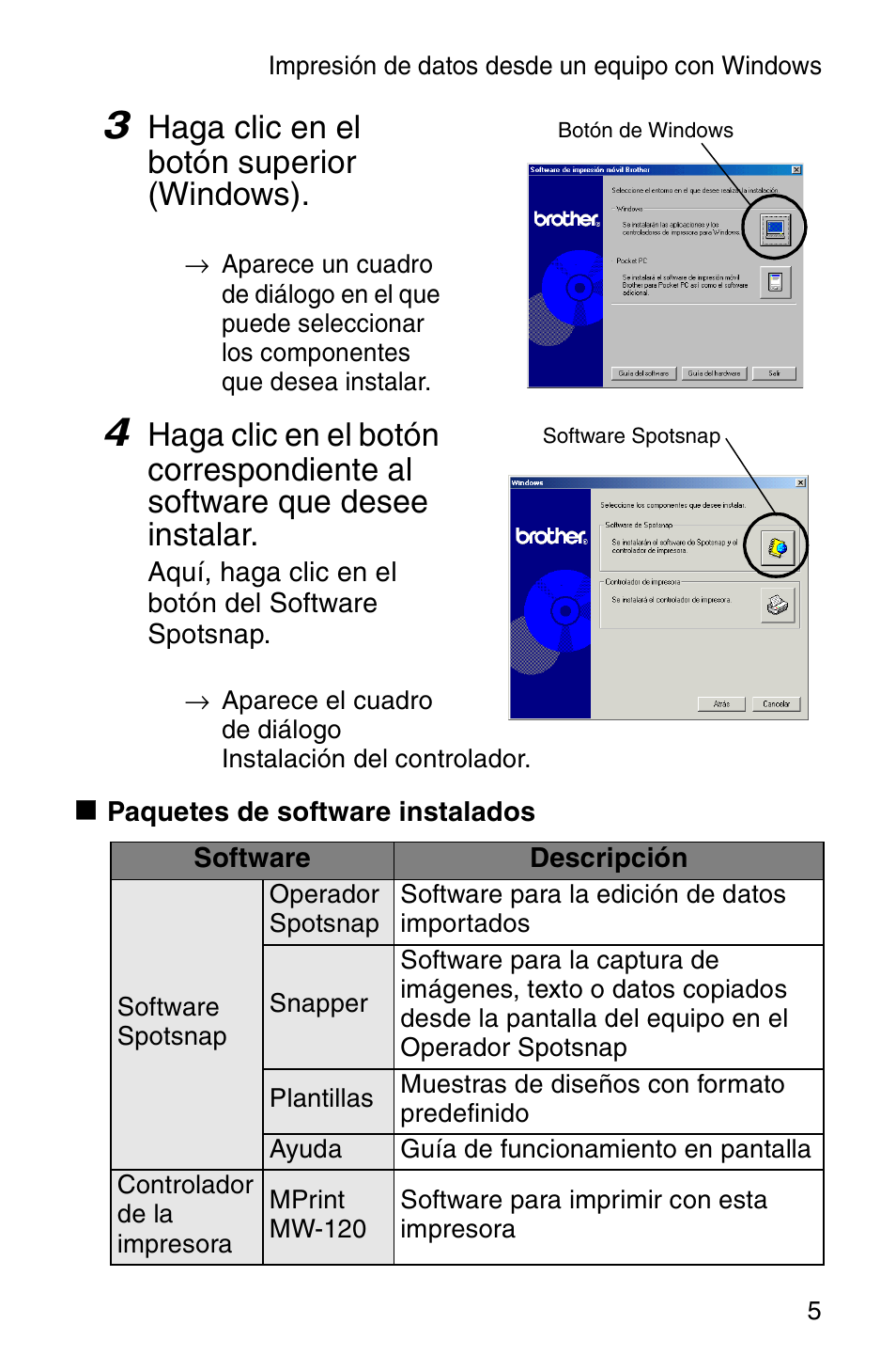 Haga clic en el botón superior (windows) | Brother MW-120 User Manual | Page 44 / 75