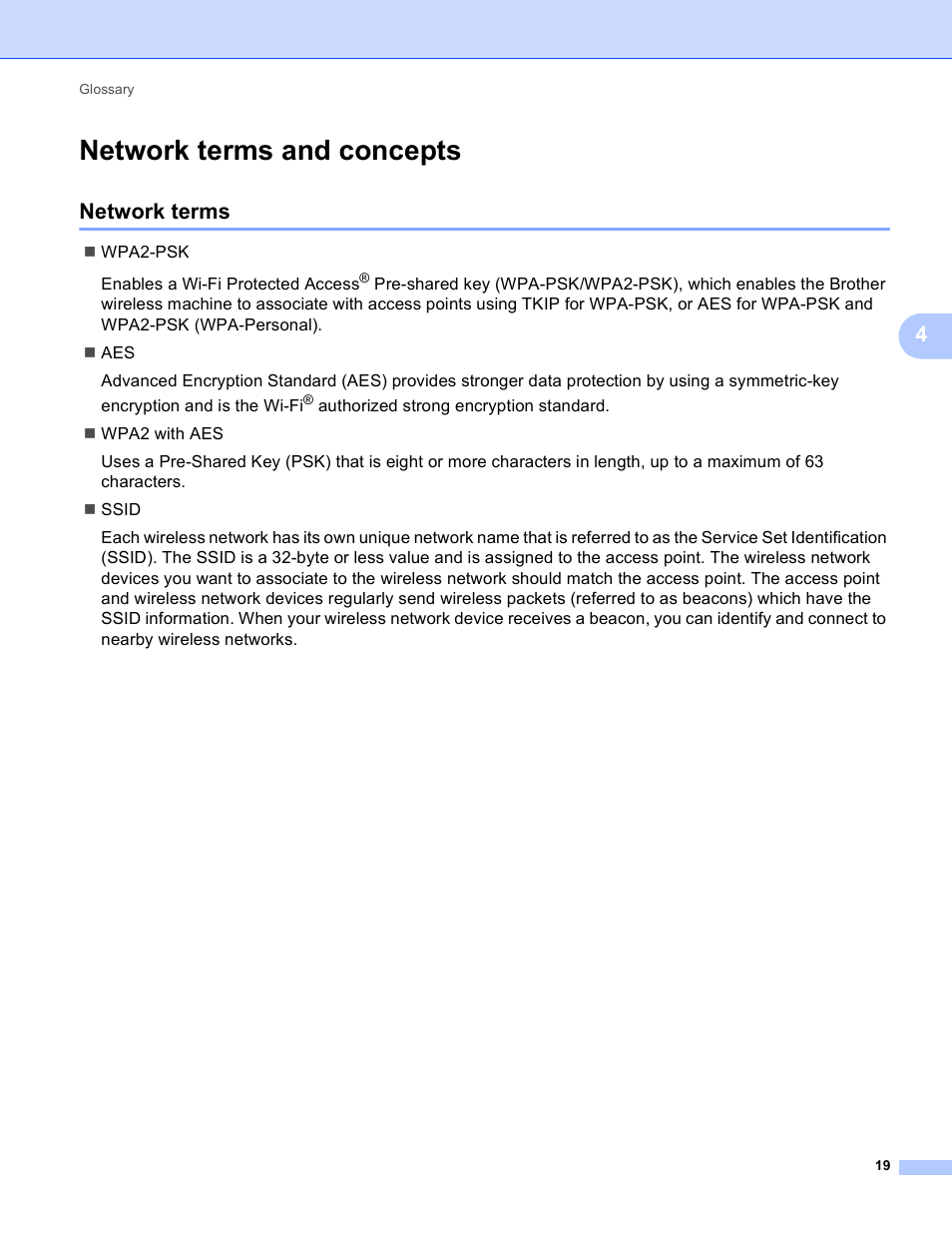 Network terms and concepts, Network terms | Brother MFC-J6520DW User Manual | Page 22 / 23