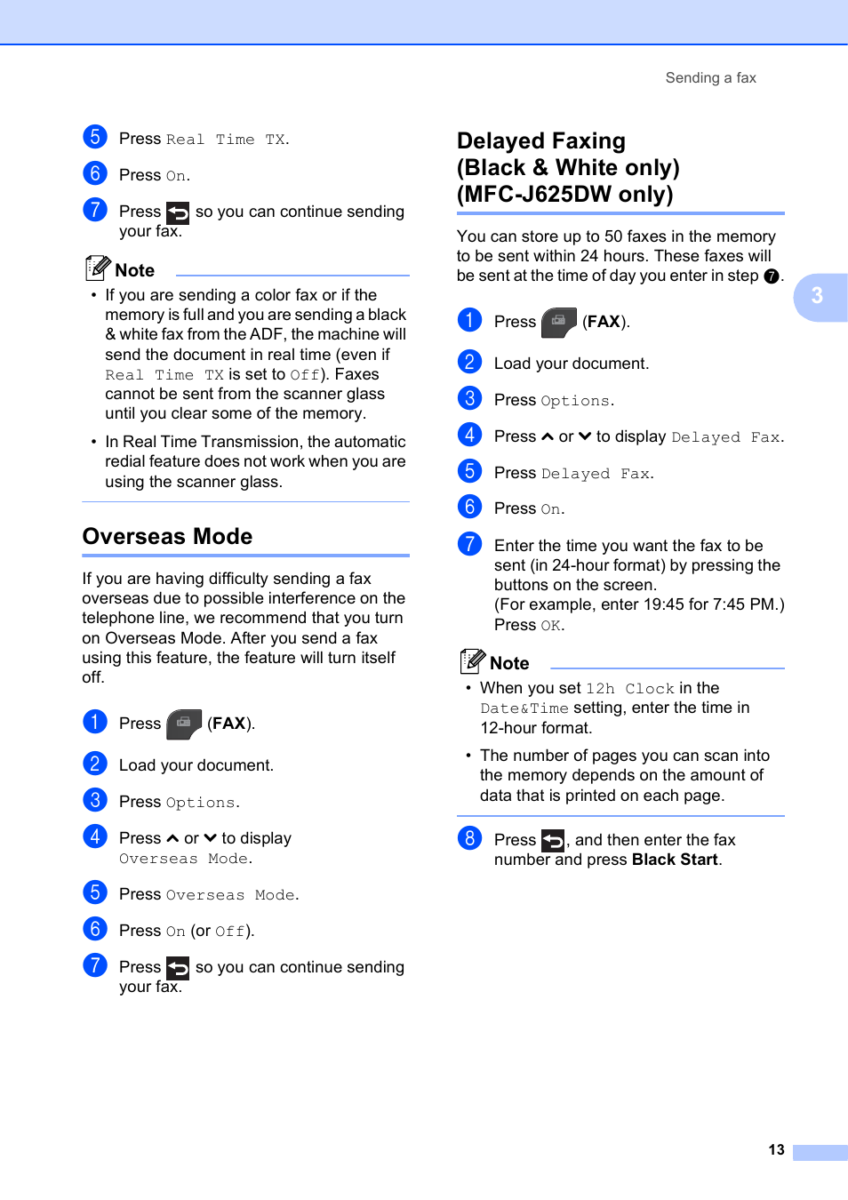 Overseas mode | Brother MFC-J625DW User Manual | Page 19 / 79