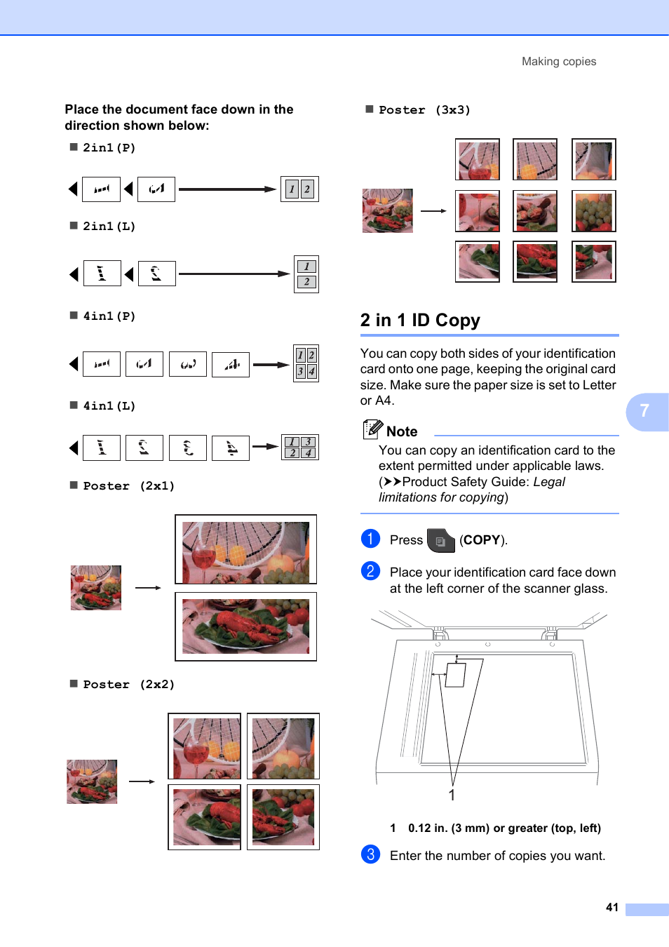 2 in 1 id copy, 2 in 1 id copy uu | Brother MFC-J625DW User Manual | Page 47 / 79