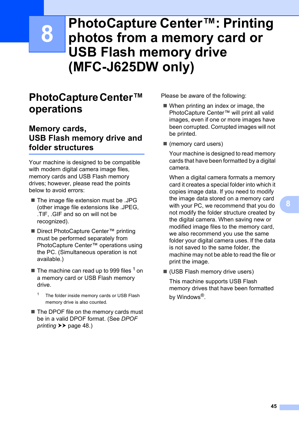 Photocapture center™ operations | Brother MFC-J625DW User Manual | Page 51 / 79