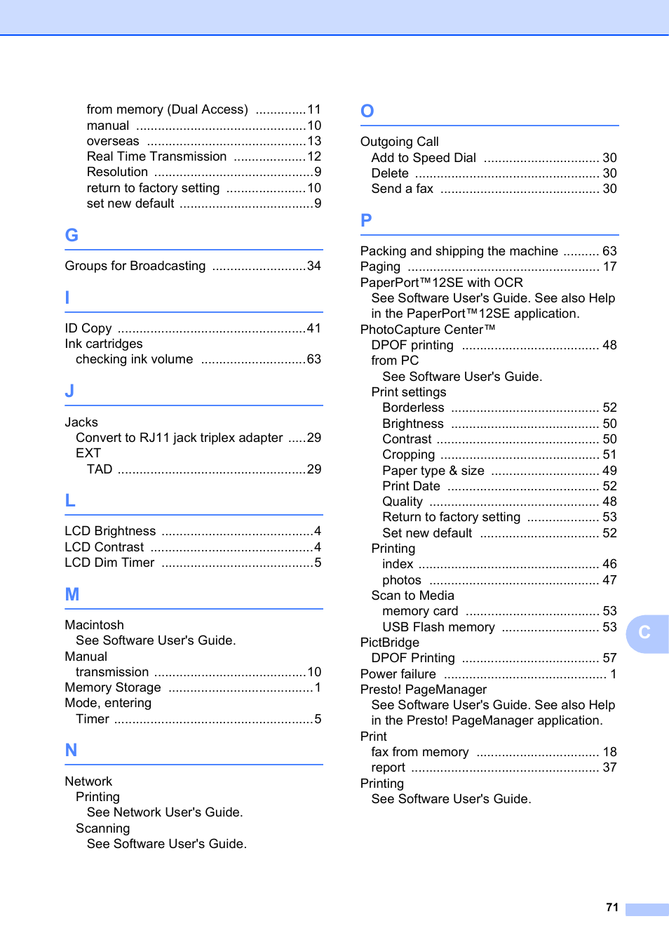 Brother MFC-J625DW User Manual | Page 77 / 79