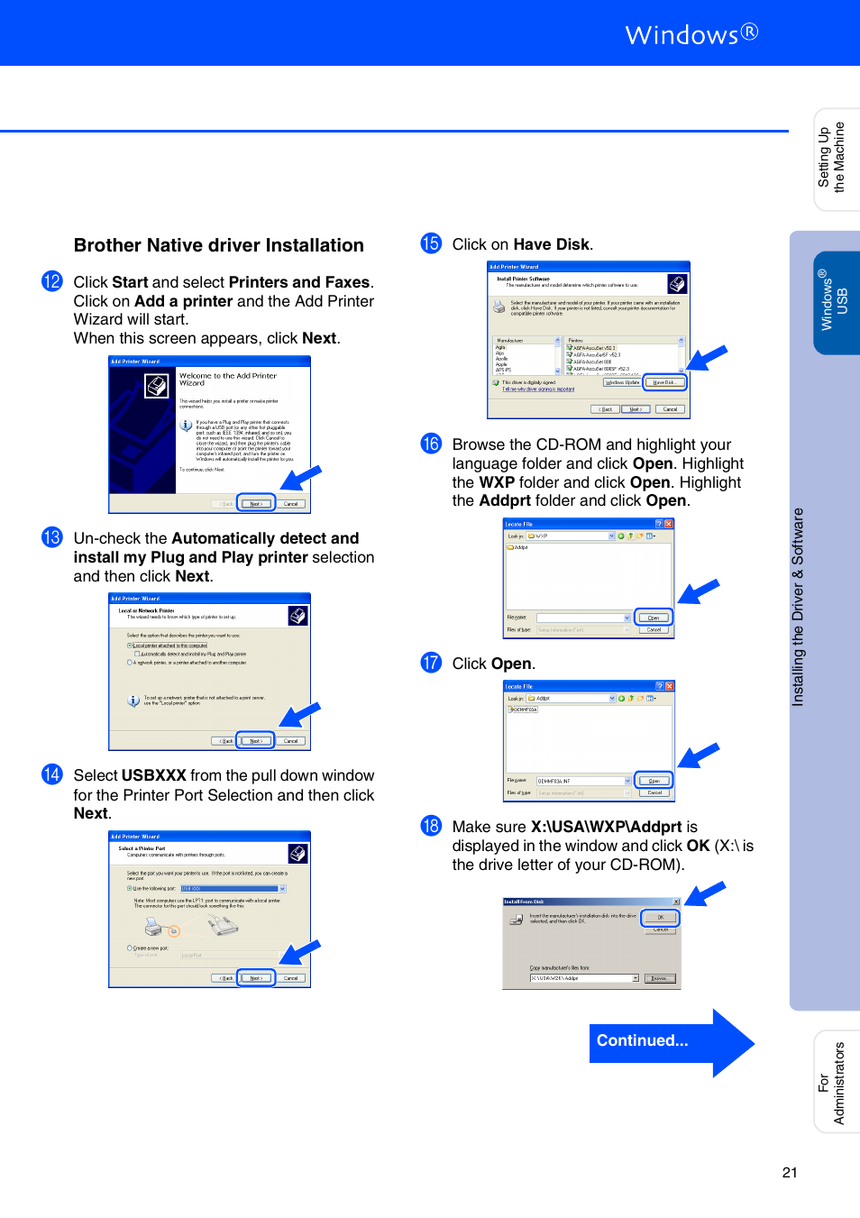 Brother native driver installation | Brother MFC-8440 User Manual | Page 22 / 52