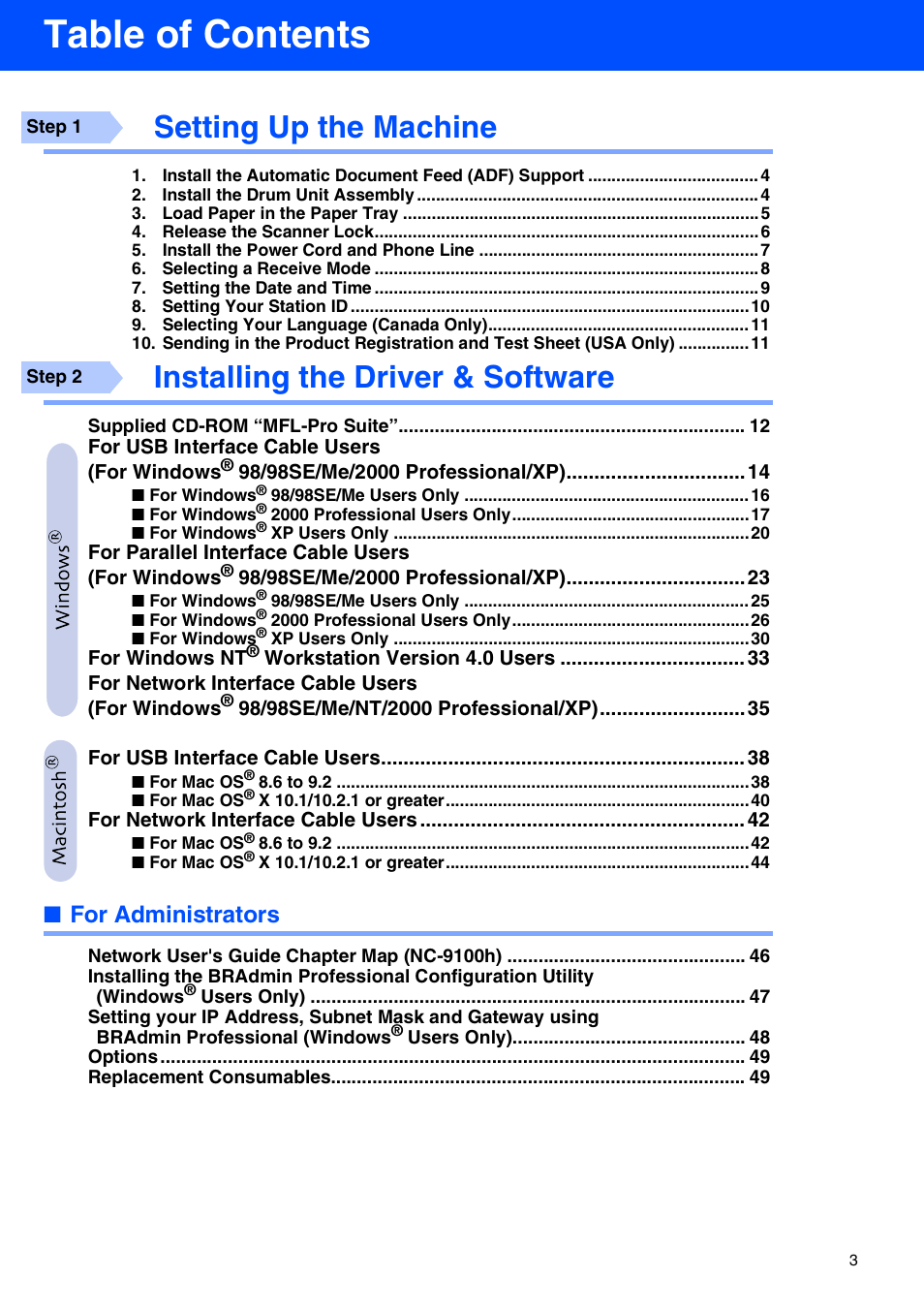 Brother MFC-8440 User Manual | Page 4 / 52