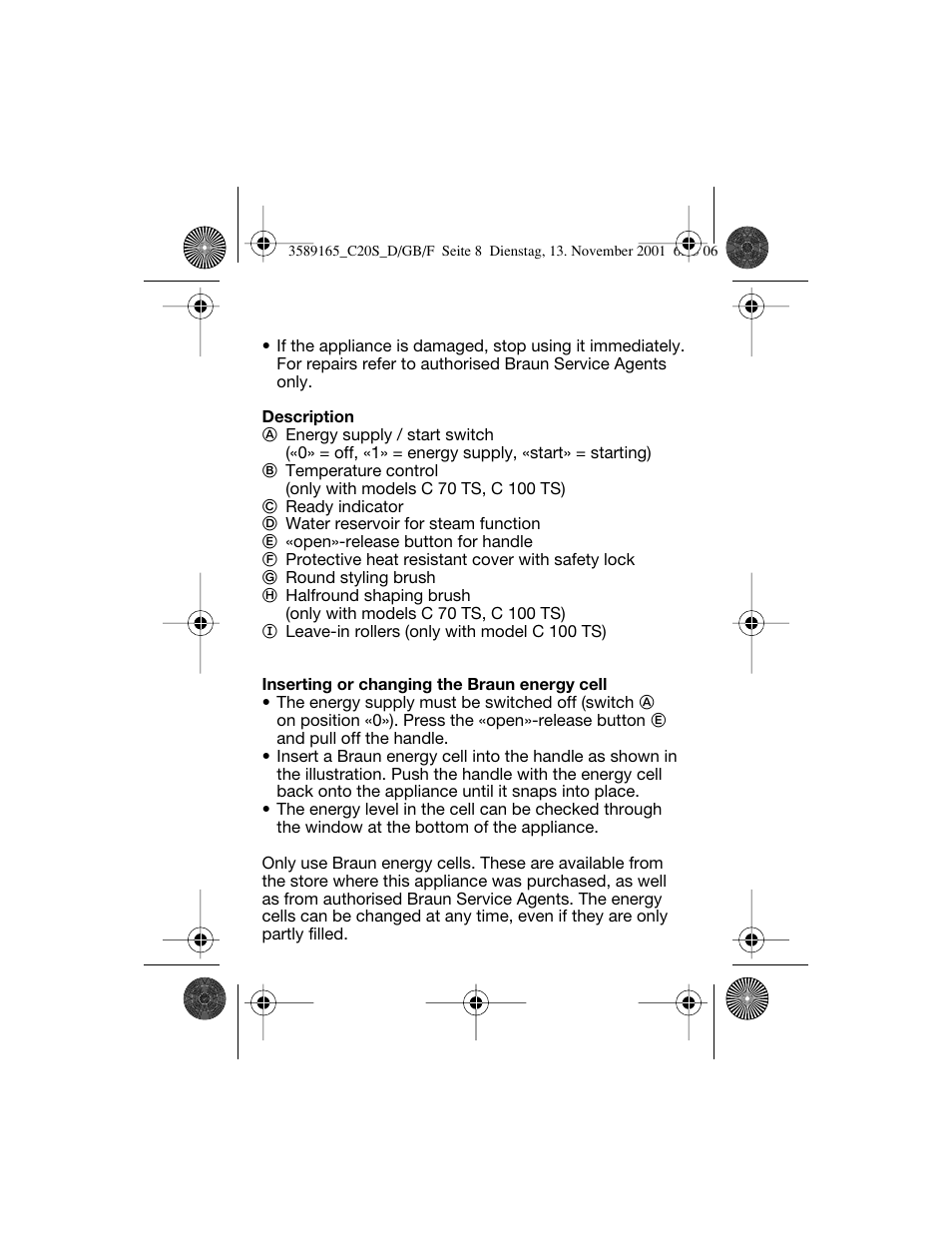 Braun C20S Independent Steam User Manual | Page 10 / 98