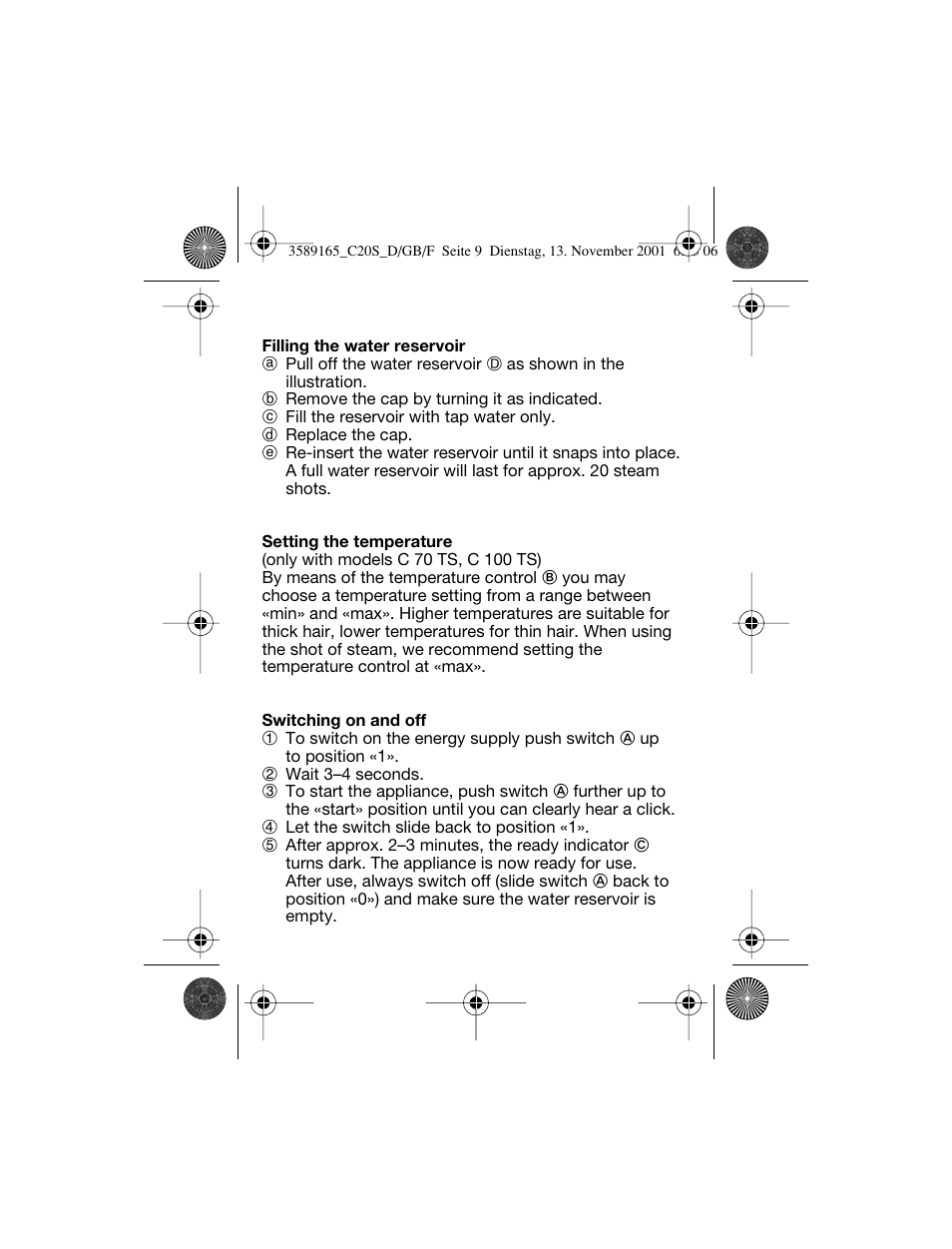 Braun C20S Independent Steam User Manual | Page 11 / 98