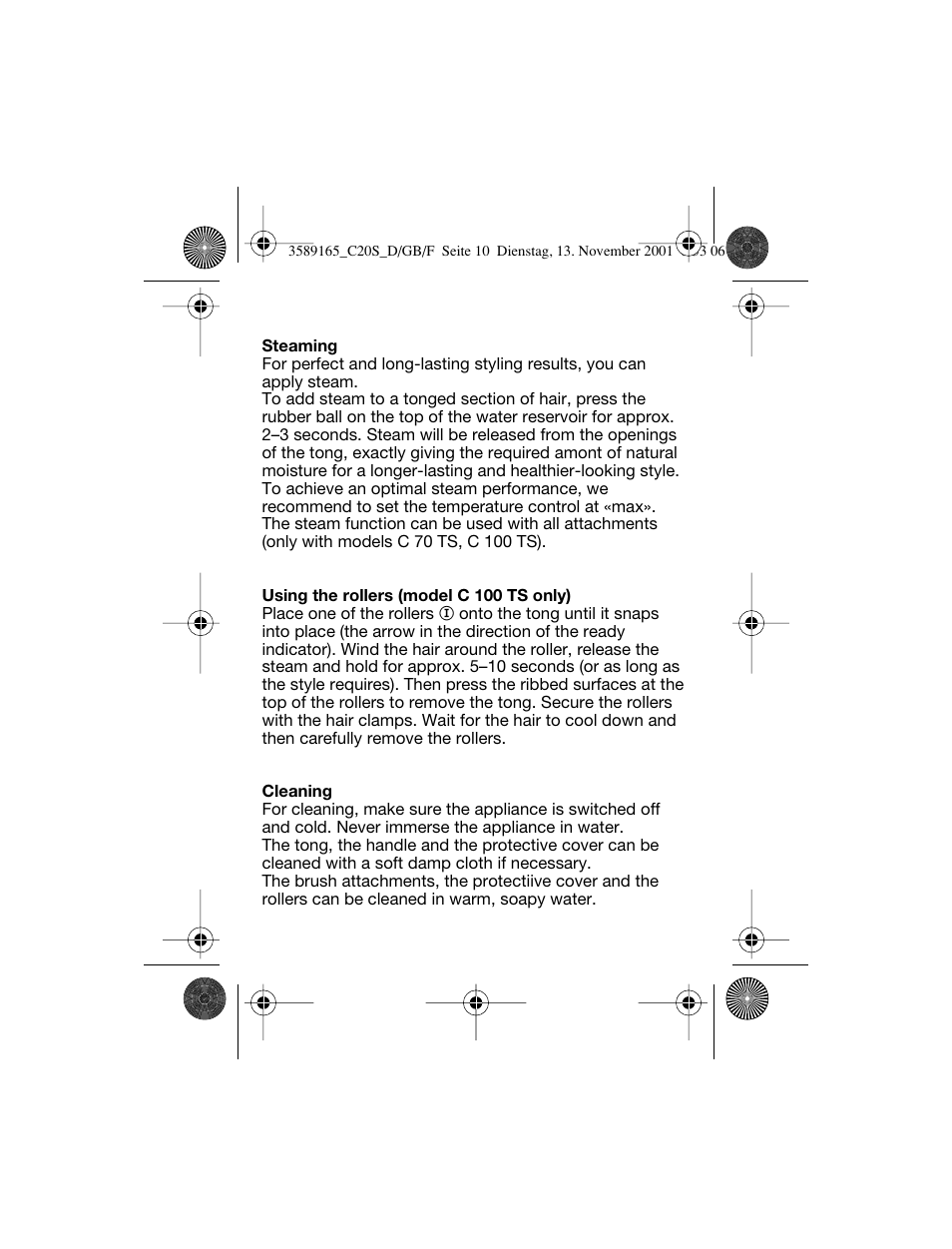 Braun C20S Independent Steam User Manual | Page 12 / 98