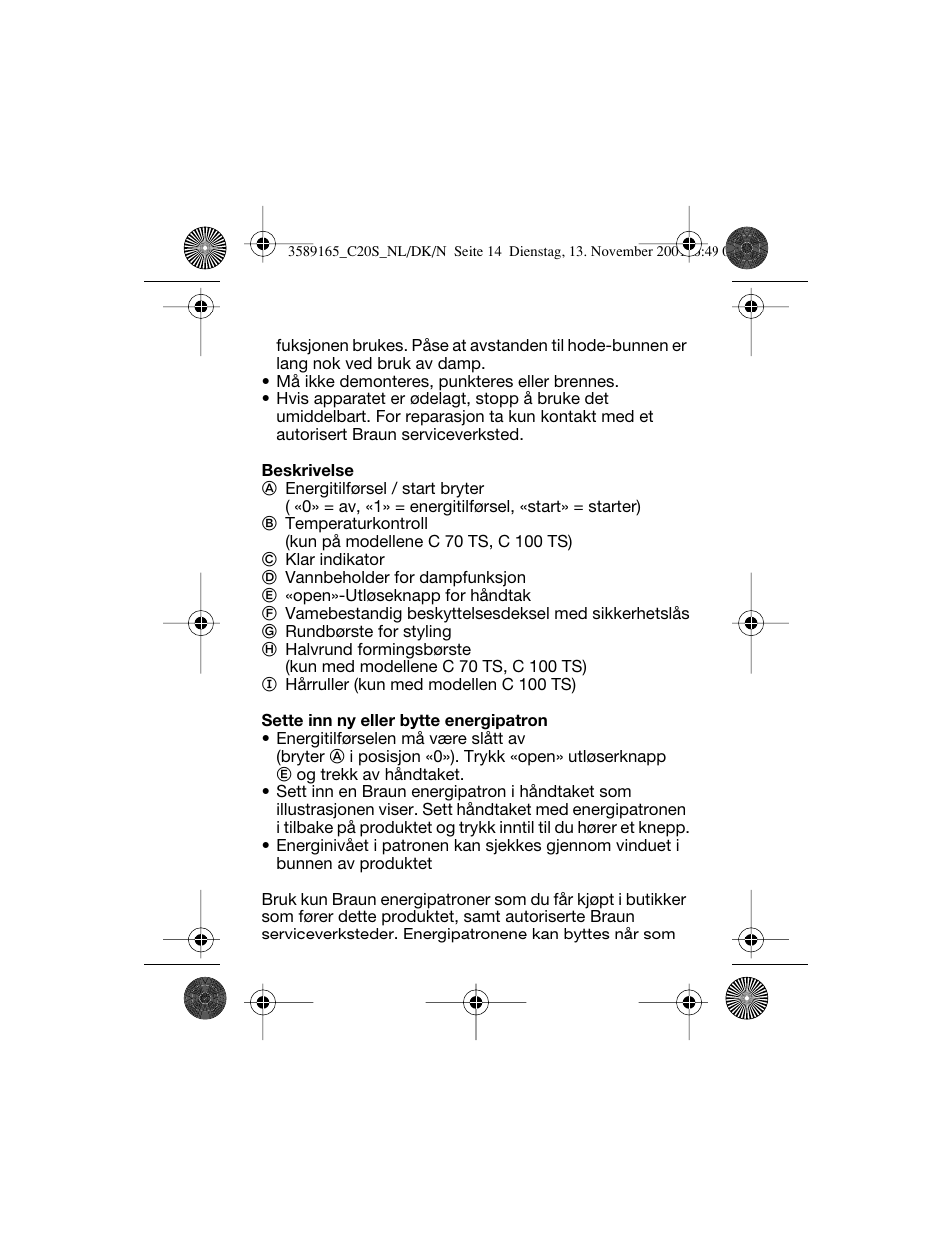 Braun C20S Independent Steam User Manual | Page 52 / 98