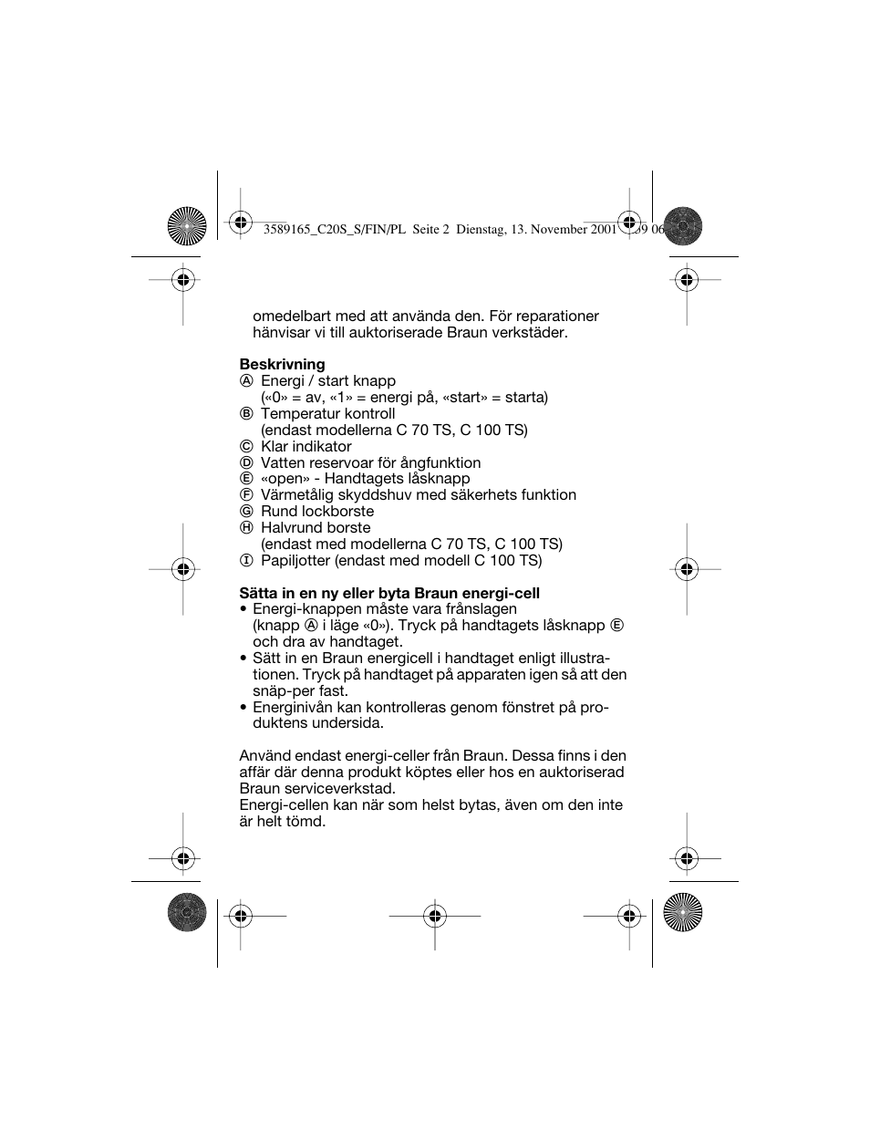 Braun C20S Independent Steam User Manual | Page 58 / 98