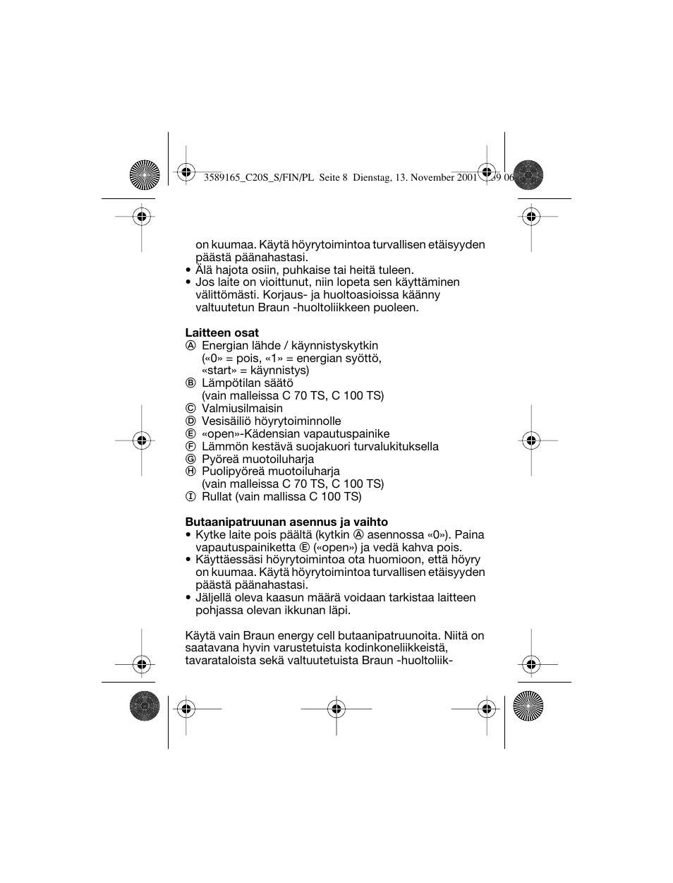 Braun C20S Independent Steam User Manual | Page 64 / 98