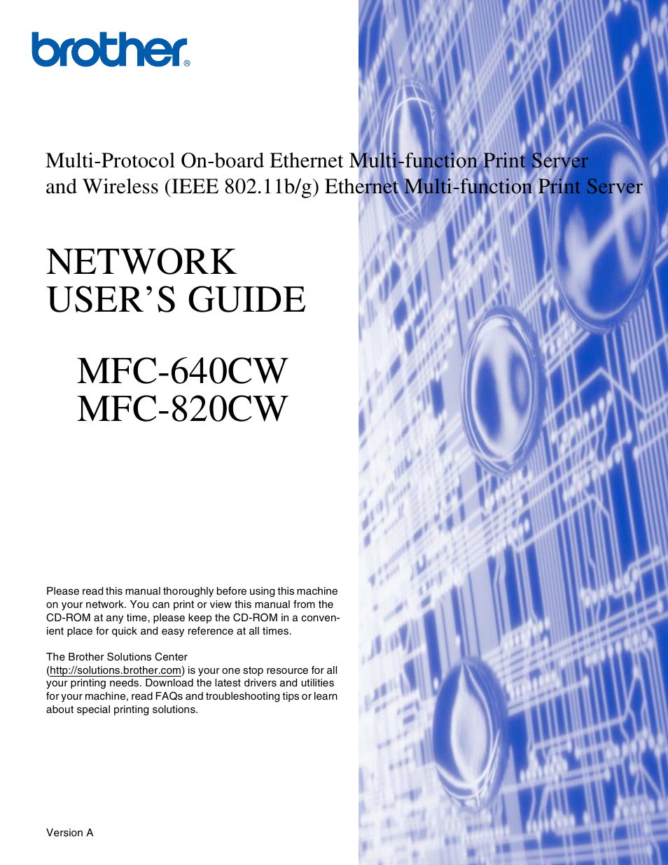 Brother MFC-820CW User Manual | 164 pages