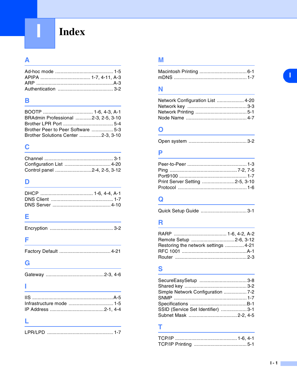 Index | Brother MFC-820CW User Manual | Page 163 / 164