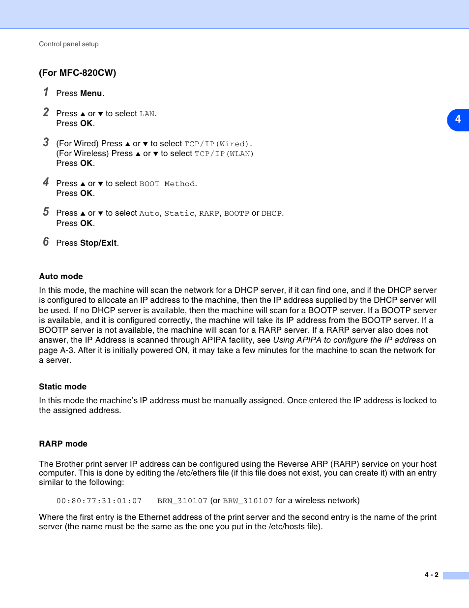 Brother MFC-820CW User Manual | Page 35 / 164