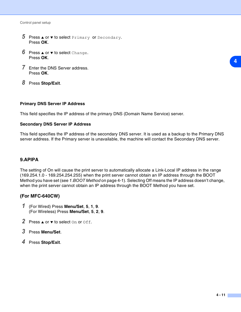 Apipa, Apipa -11 | Brother MFC-820CW User Manual | Page 44 / 164