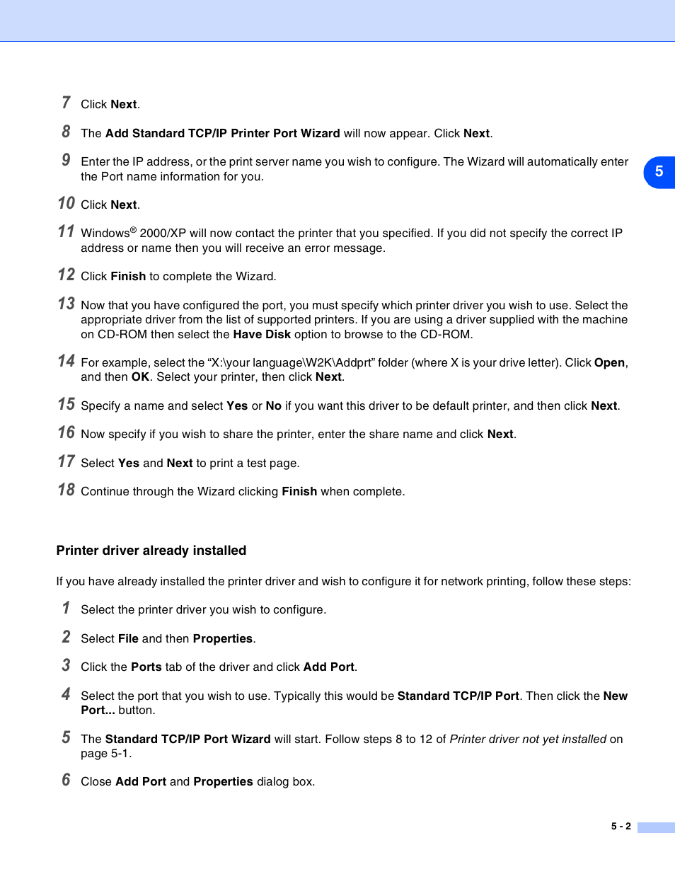 Printer driver already installed, Printer driver already installed -2 | Brother MFC-820CW User Manual | Page 56 / 164
