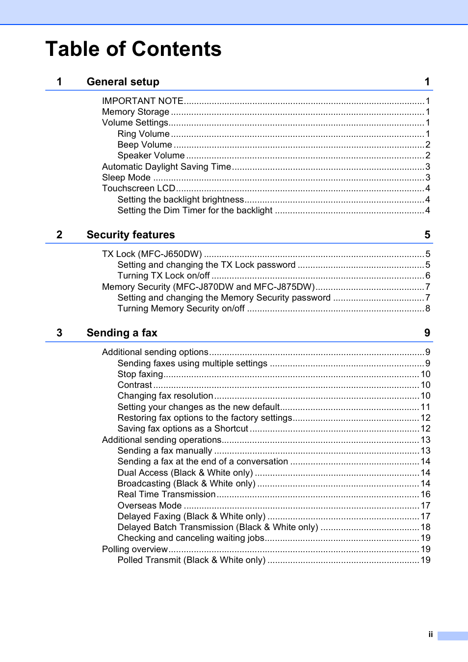 Brother MFC-J870DW User Manual | Page 3 / 97