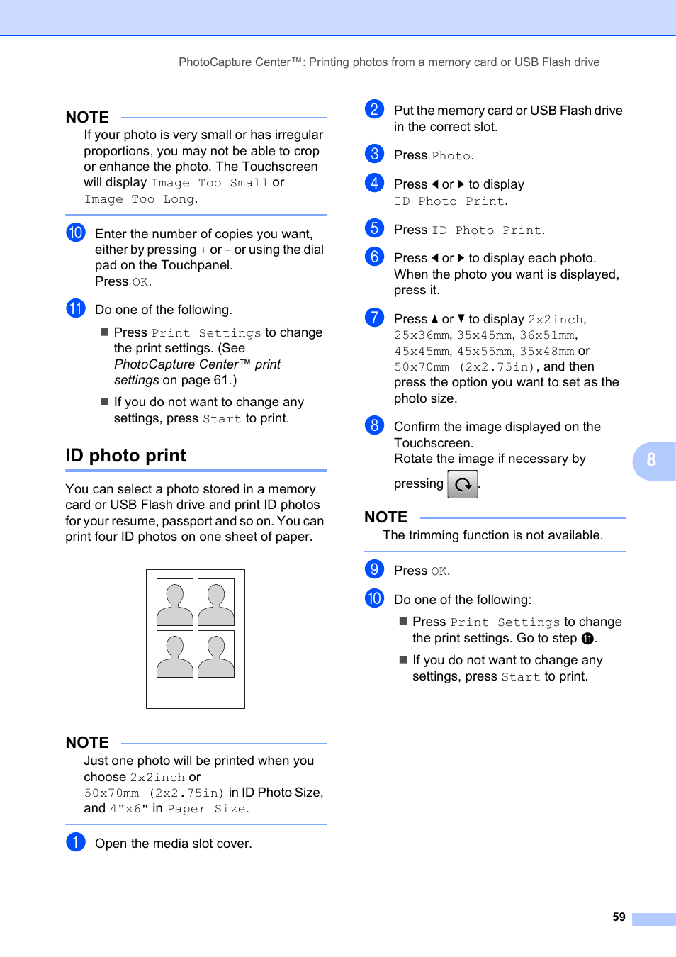 Id photo print | Brother MFC-J870DW User Manual | Page 65 / 97