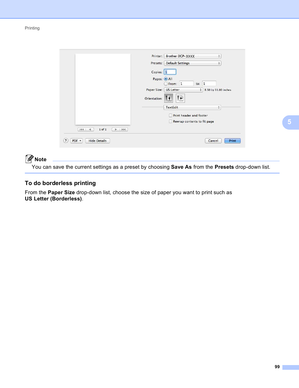 To do borderless printing | Brother DCP-J140W User Manual | Page 106 / 166