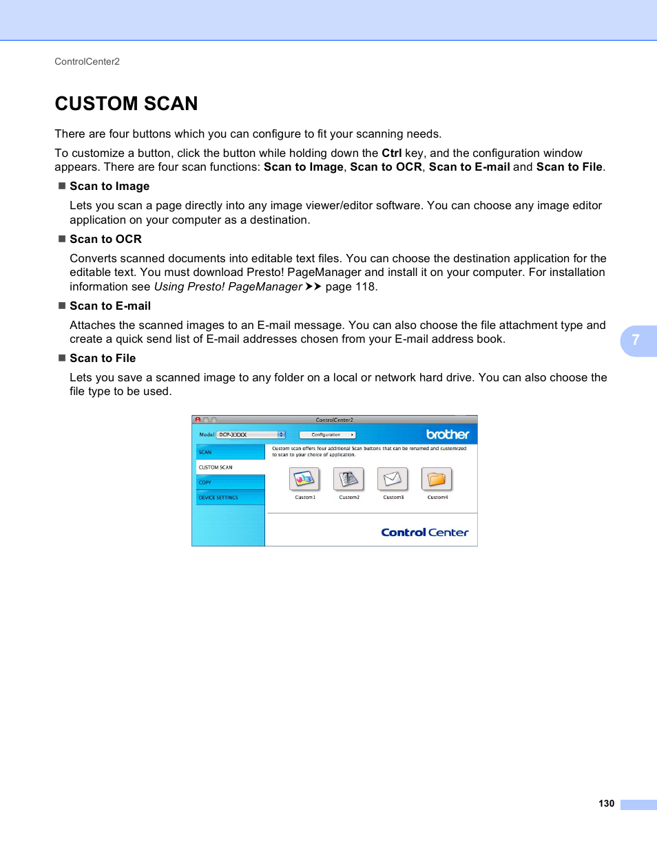 Custom scan | Brother DCP-J140W User Manual | Page 137 / 166