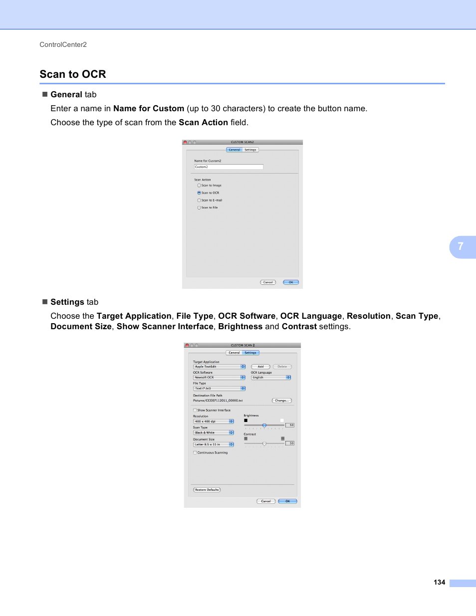 Scan to ocr, 7scan to ocr | Brother DCP-J140W User Manual | Page 141 / 166