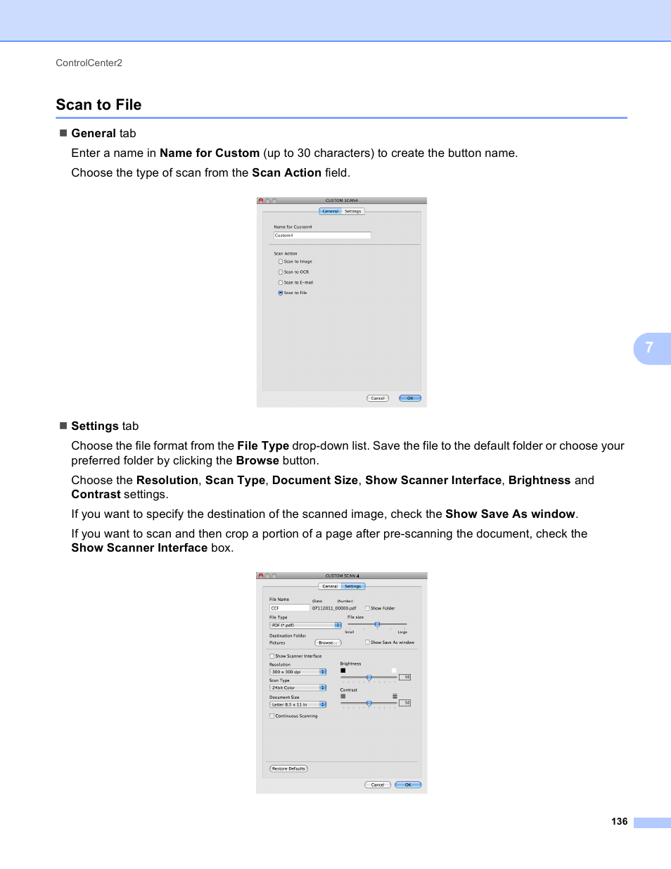Scan to file, 7scan to file | Brother DCP-J140W User Manual | Page 143 / 166