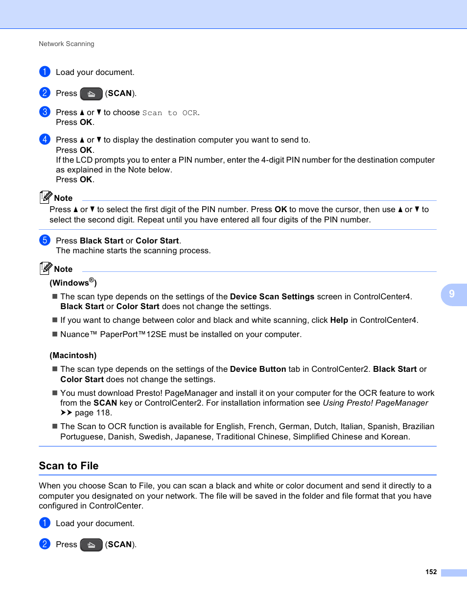 Scan to file | Brother DCP-J140W User Manual | Page 159 / 166