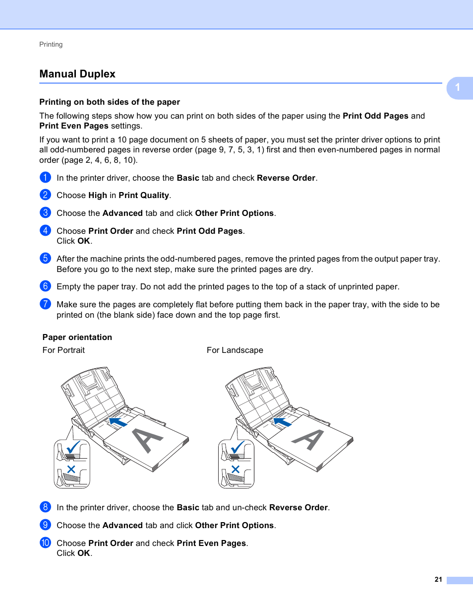 Manual duplex, 1manual duplex | Brother DCP-J140W User Manual | Page 28 / 166