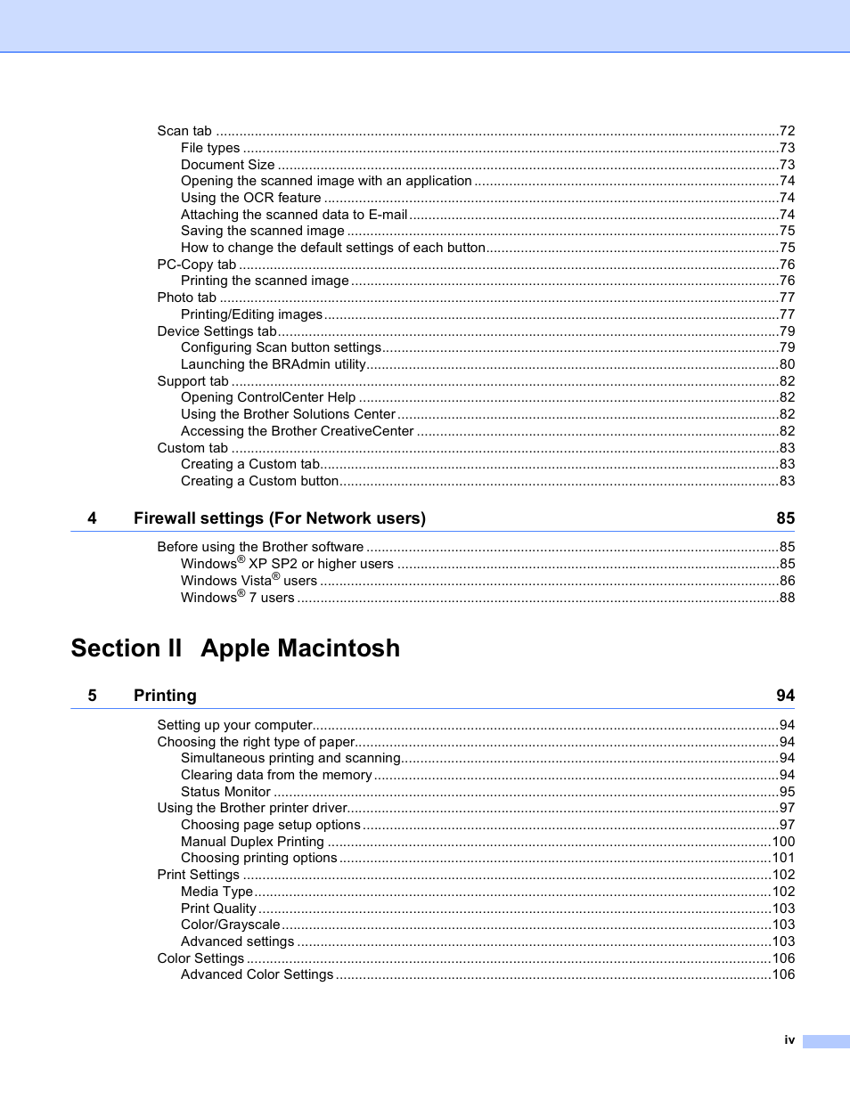 Brother DCP-J140W User Manual | Page 5 / 166