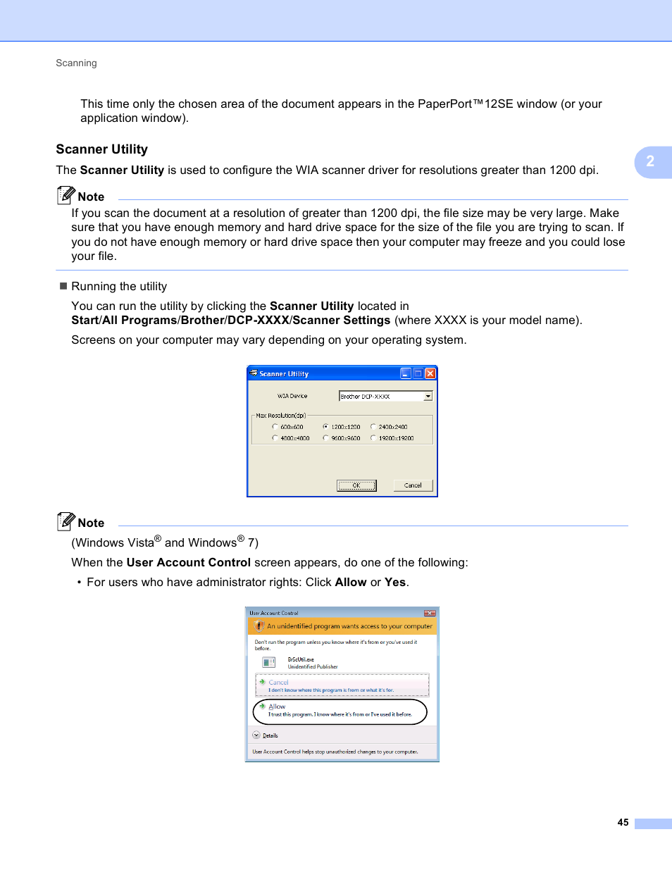 Scanner utility | Brother DCP-J140W User Manual | Page 52 / 166