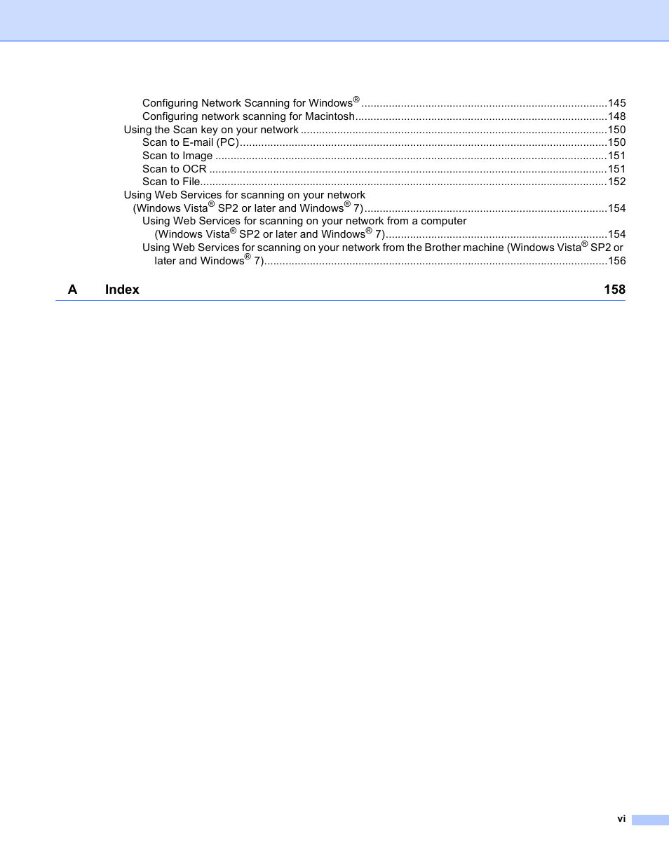 Aindex 158 | Brother DCP-J140W User Manual | Page 7 / 166