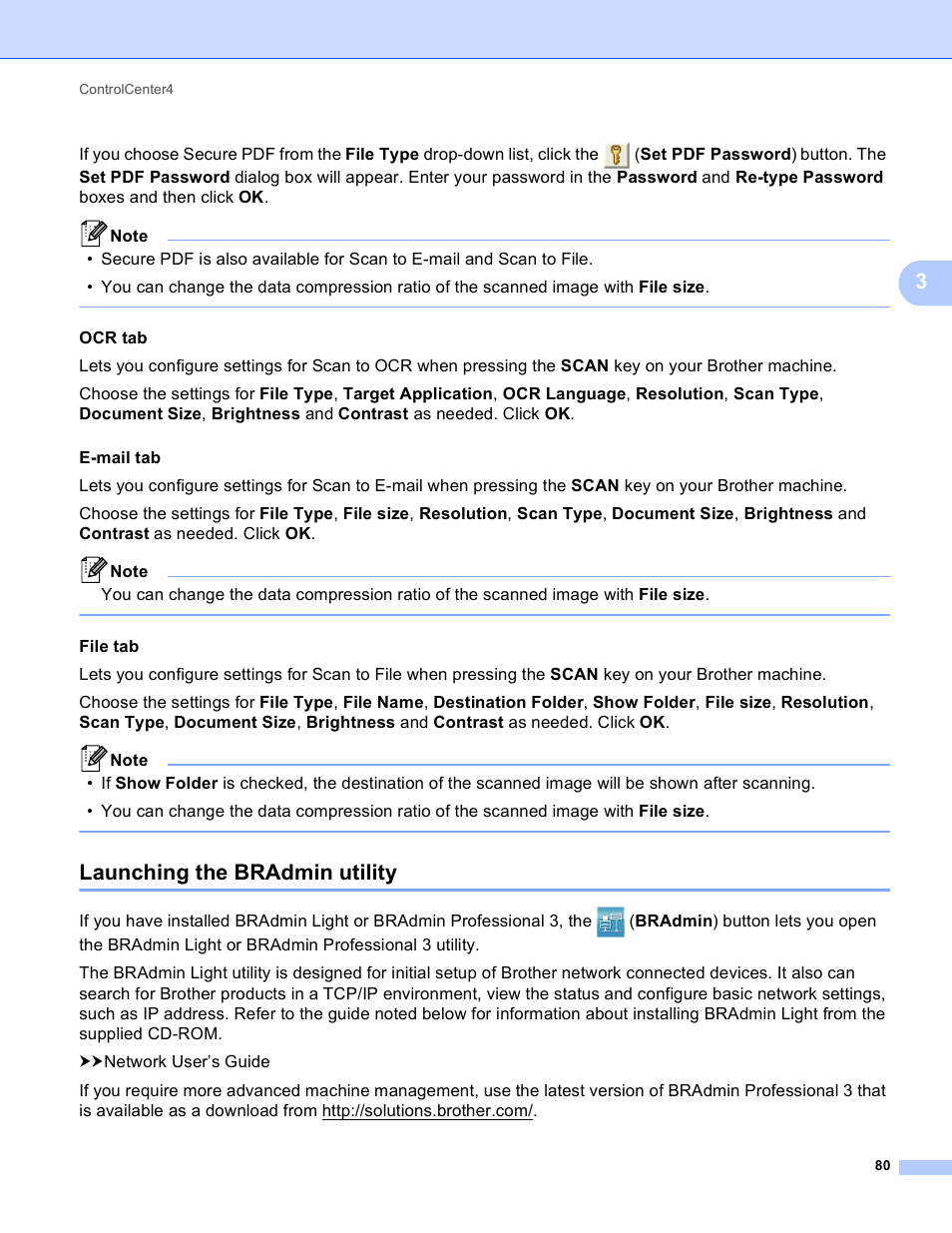 Launching the bradmin utility | Brother DCP-J140W User Manual | Page 87 / 166