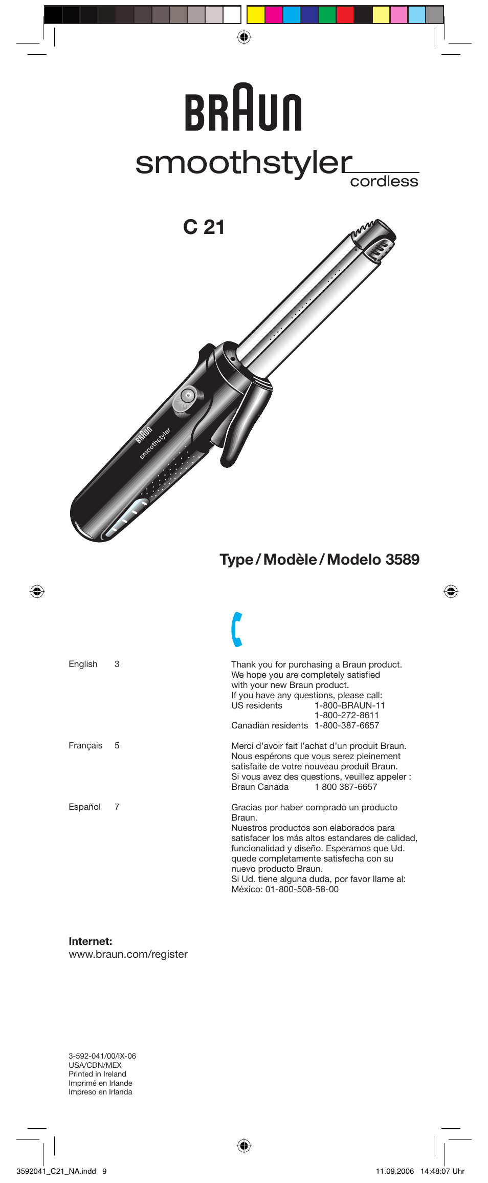 Braun C21 smoothstyler cordless User Manual | 8 pages