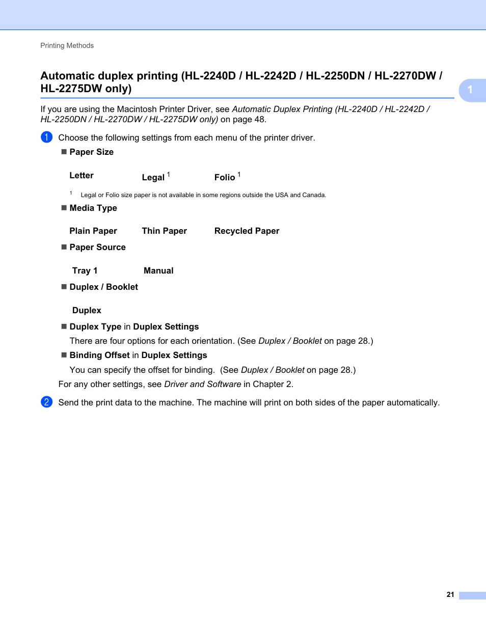 Brother HL 2270DW User Manual | Page 25 / 150